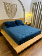 NAVY Plain Flannel Bedsheet