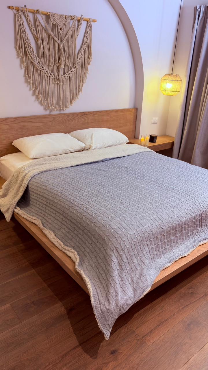 CLOUD WOOL Knitted Cotton Throw Blanket