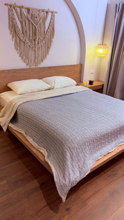 CLOUD WOOL Knitted Cotton Throw Blanket